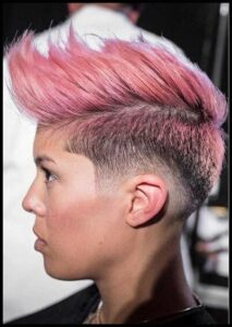 Bubble Gum Pink Fade Haircut