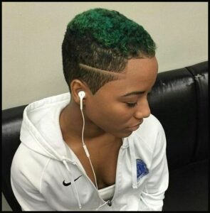 Vibrant Green Fade Haircut