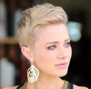 Bleached super short hairstyle