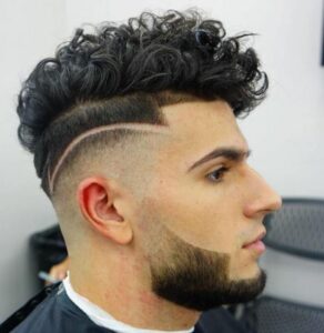 Curly Top Comb Over Fade