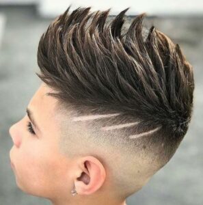 Spiky Boy’s Fade Haircut + Hair Tattoo