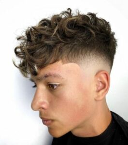 Fade with Curly Hair on Top