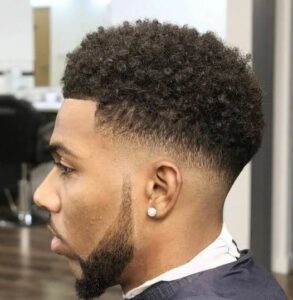 Curly Hair + Fade for Black Men